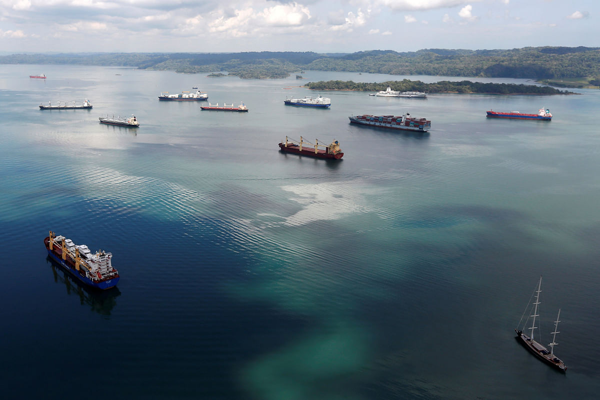 Cargo ships navigate Panama Canal during organized media tour on the outskirts of Colon city. Reuters file photo