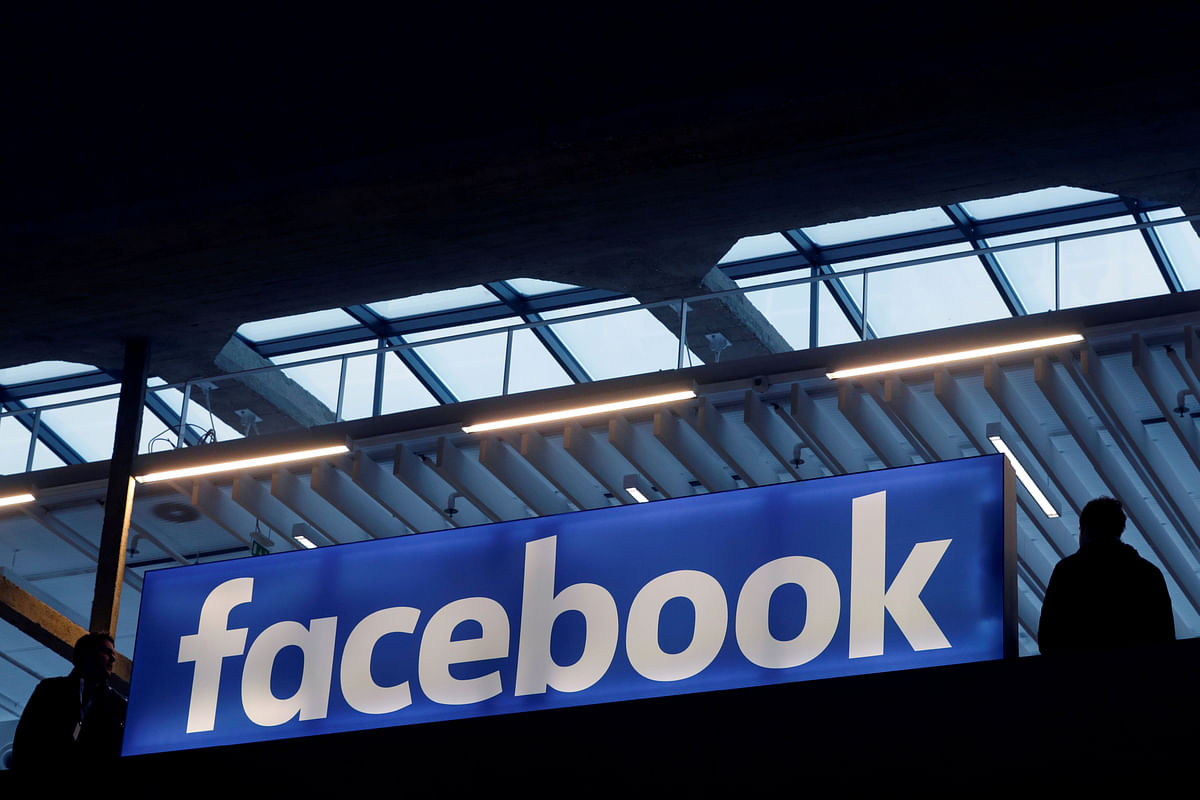 Facebook logo is seen at a start-up companies gathering at Paris’ Station F in Paris. Reuters file photo