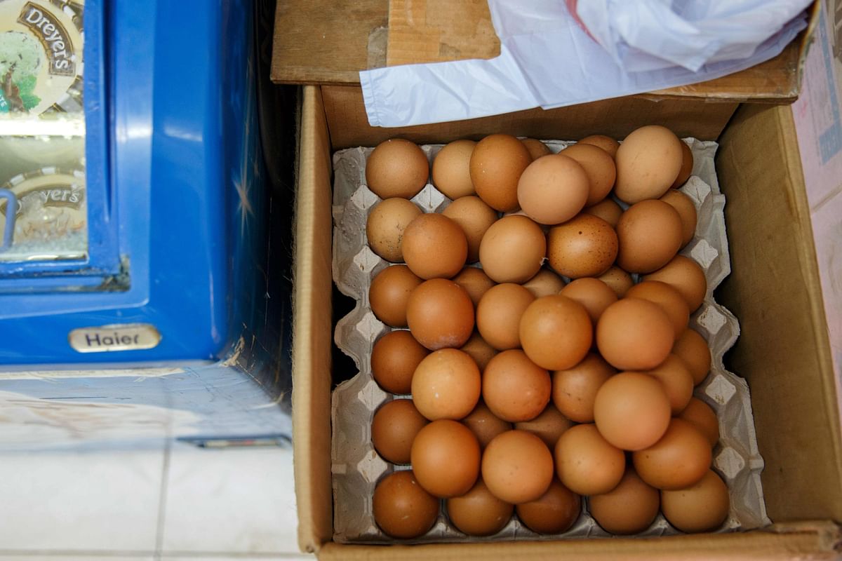 Chicken eggs are seen for sale at a local grocery shop in Hong Kong. Hong Kong authorities said they will increase inspections on eggs imported from Europe, as a scandal involving eggs contaminated with insecticide spread to 15 EU countries. Photo: AFP