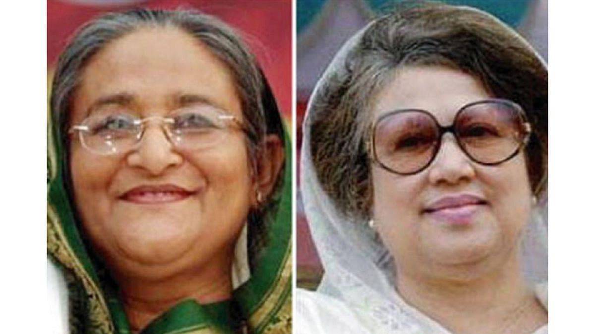 Sheikh Hasina and Khaleda Zia . File photo