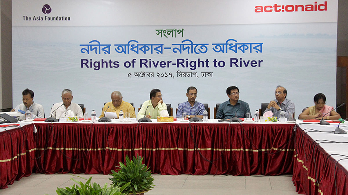 Water experts speak at a dialogue organised by AntionAid Bangladesh at the CIRDAP auditorium in Dhaka on Thursday