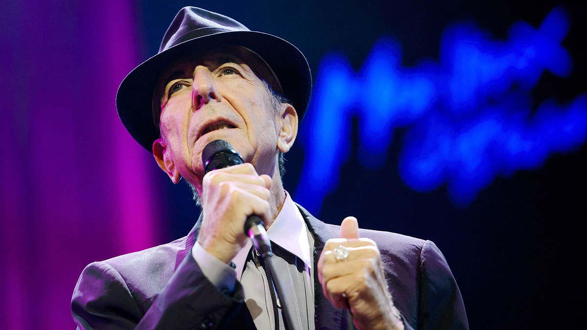 This file photo taken on 5 July, 2013 shows Canadian songwriter Leonard Cohen performing at the Auditorium Stravinski during the 47th Montreux Jazz Festival. Photo: AFP