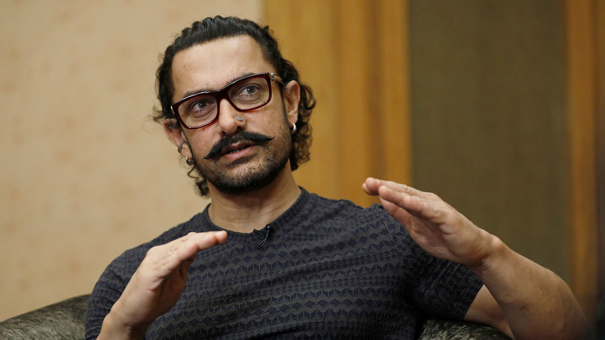 Indian actor Aamir Khan speaks during an interview in Singapore, 2 October, 2017. Photo: Reuters