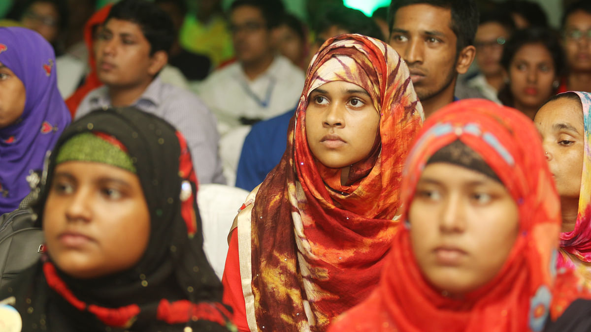 The young talents listen to the guest speakers during the programme on 14 October at CA Bhaban in Karwan Bazar. Photo: Abdus Salam