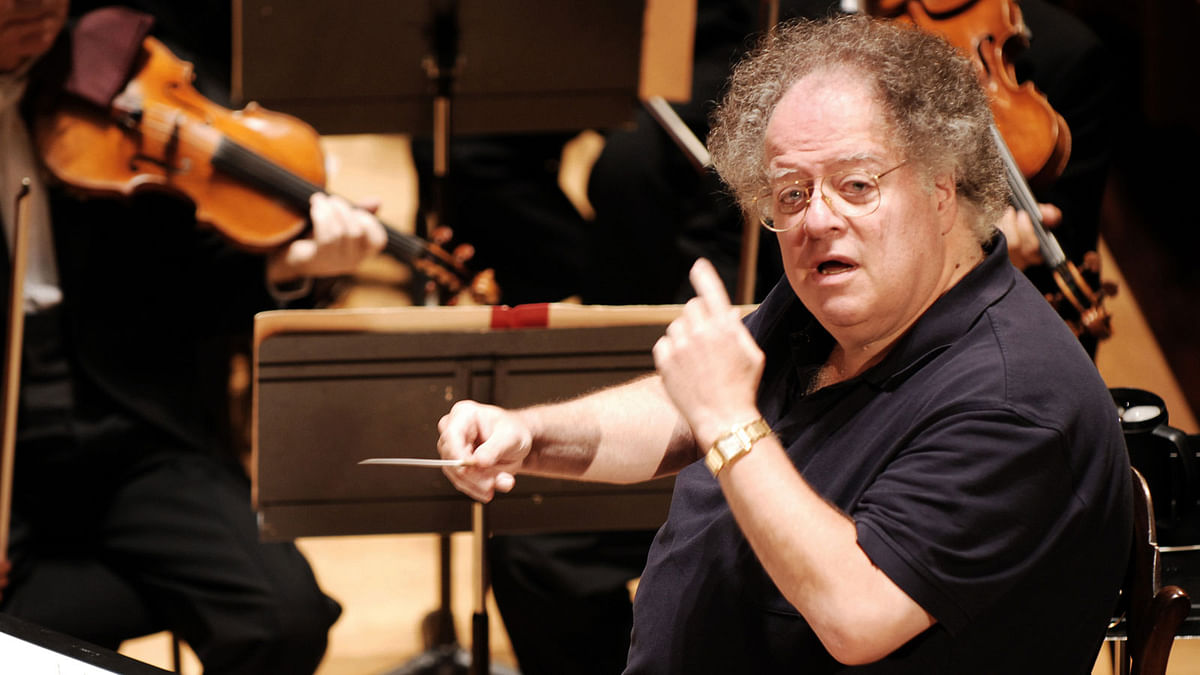 US conductor James Levine and the Boston Symphony Orchestra performing Hector Berlioz’s “Damnation of Faust” during a rehearsal at the Salle Pleyel in Paris. AFP file photo