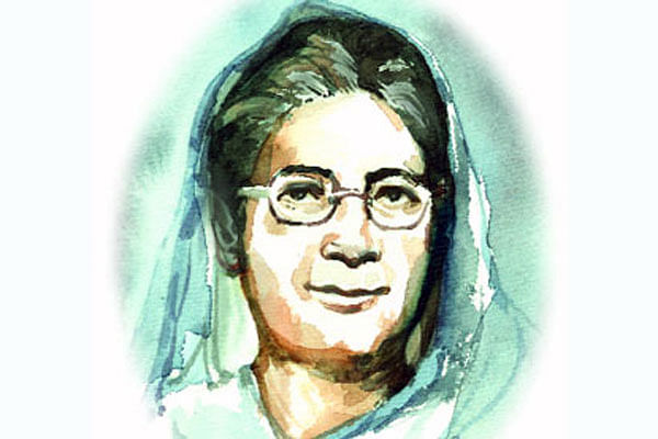 Begum Rokeya in the eyes of an artist. Photo: UNB