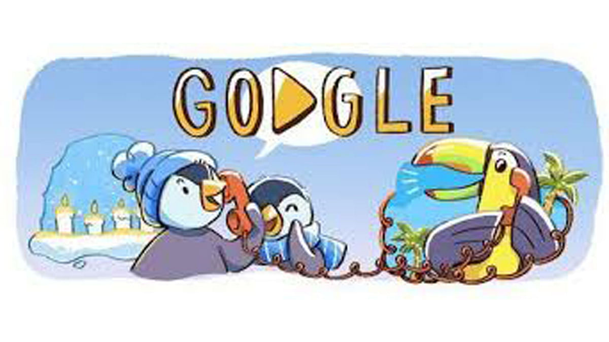 Google doodle celebrates December festivities