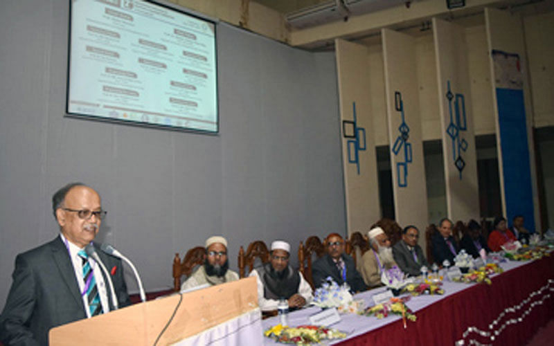 Chairman of University Grants Commission Abdul Mannan speaks at a conference of Rajshahi University of Engineering and Technology (RUET) on Wednesday. Photo: BSS
