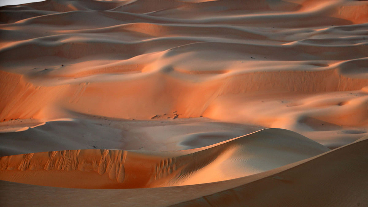 A general view shows the Liwa desert, some 250 kilometres west of the Gulf emirate of Abu Dhabi, during the Liwa 2018 Moreeb Dune Festival on 1 January 2018. Photo: AFP
