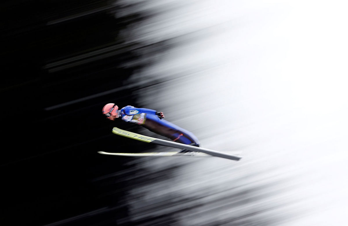 Ski Jumping - 66th Four-hills Ski Jumping Tournament - Qualification round - Innsbruck, Austria. Austria`s Manuel Fettner in action on 3 January. Photo: Reuters REUTERS
