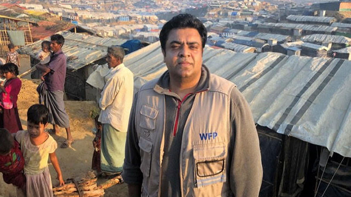 WFP Chief of Staff Rehan Asad in a refugee camp