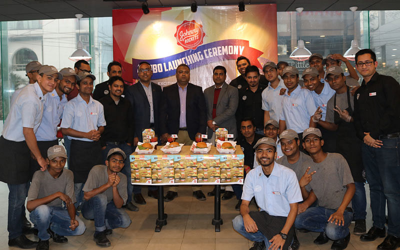 Officials of famous American burger brand “Johnny Rockets” on Monday launched new combo deals in its menu at its Uttara outlet
