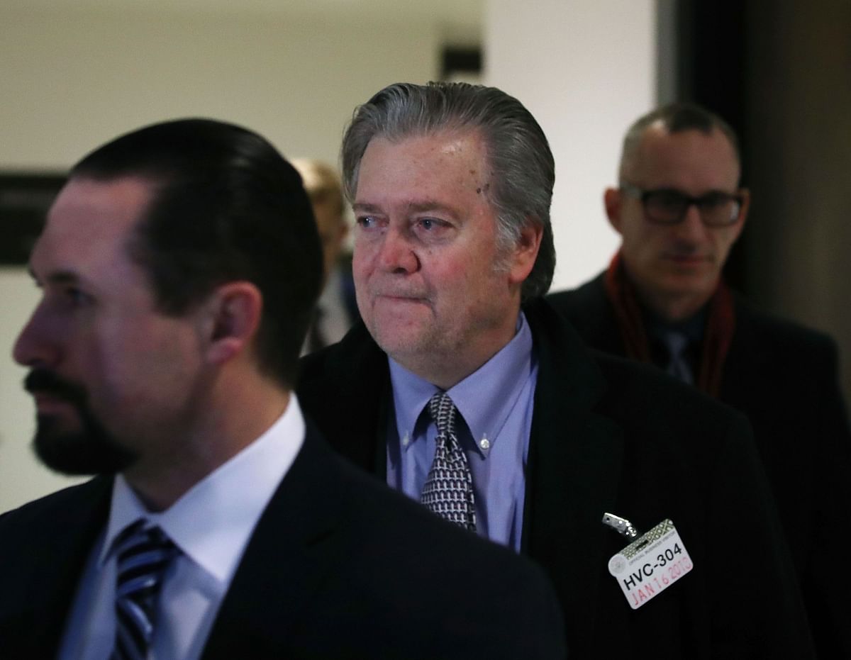 Steve Bannon, former advisor to President Trump, arrives at a House Intelligence Committee closed door meeting, on 16 January 2018 in Washington, DC. Photo: AFP