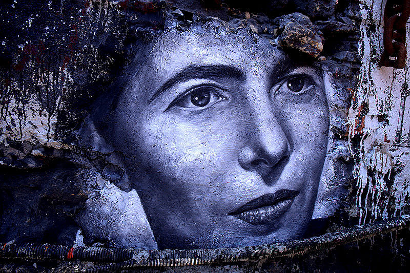 Simone De Beauvoir, painted portrait. Photo: Flickr