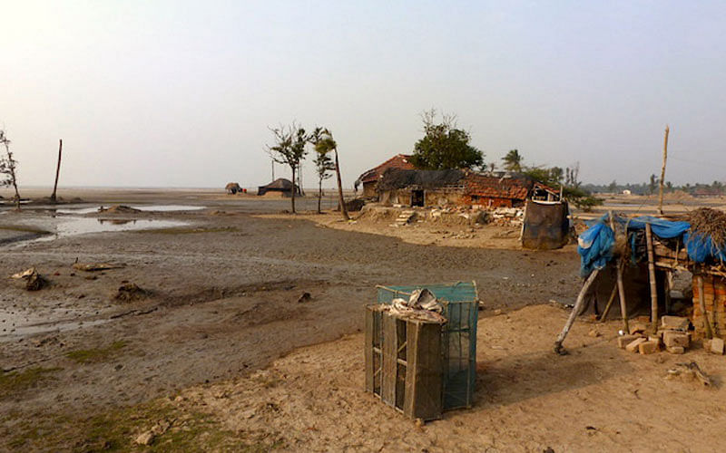 Sagar Island is steadily losing landmass to the sea. (Photo: Collected from indiaclimatedialogue.net)