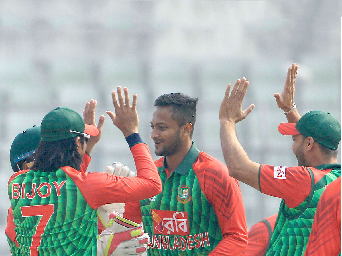 Shakib Al Hasan has already bagged two wickets after a fifty with the bat. Prothom Alo