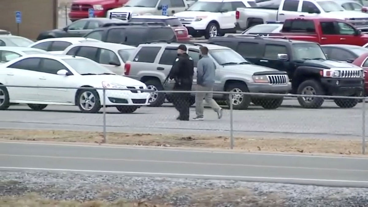 The scene of shooting in Marshall County High School is seen in Benton, Kentucky, US, 23 January 2018 in this still image obtained from Reuters TV.