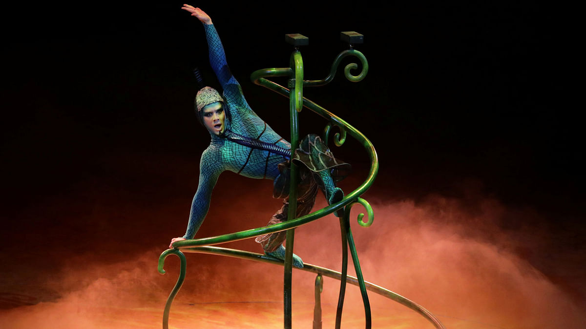A performer during the Cirque Du Soleil show at the Royal Albert Hall in London. Photo: Reuters