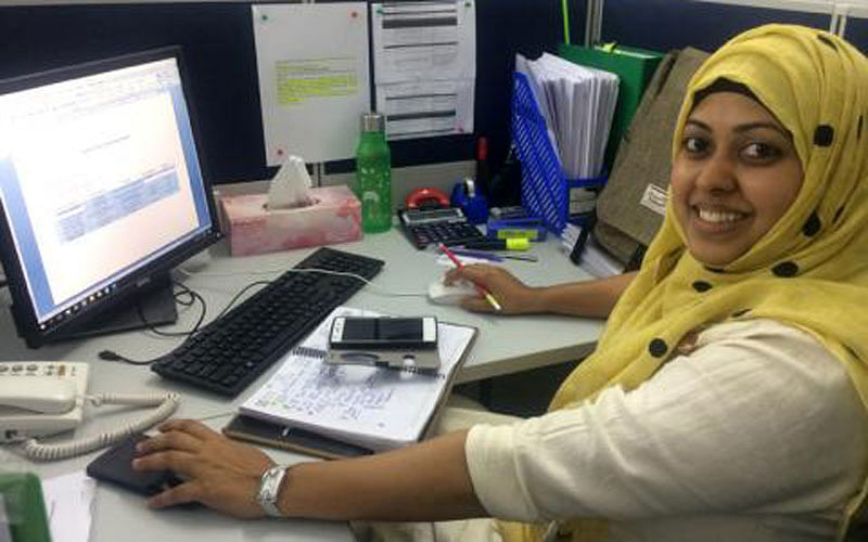 Human Resources Assistant Israt Sharmin is part of the vital humanitarian efforts of IOM Bangladesh to help Rohingya refugees in Cox's Bazar. Photo: OIM