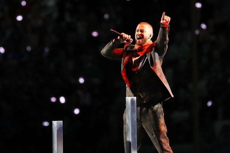 Justin Timberlake performs during the Pepsi Super Bowl LII Halftime Show at US Bank Stadium on 4 February, 2018 in Minneapolis, Minnesota. Photo: AFP