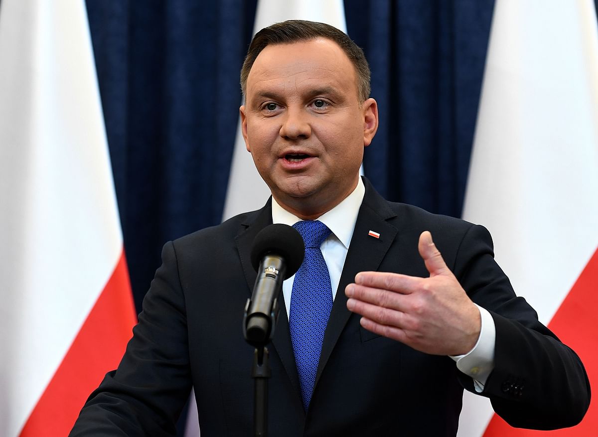 Poland`s President Andrzej Duda gives a press conference on 6 February  2018 in Warsaw to announces that he will sign into law a controversial Holocaust bill which has sparked tensions with Israel, the US and Ukraine. Photo: AFP