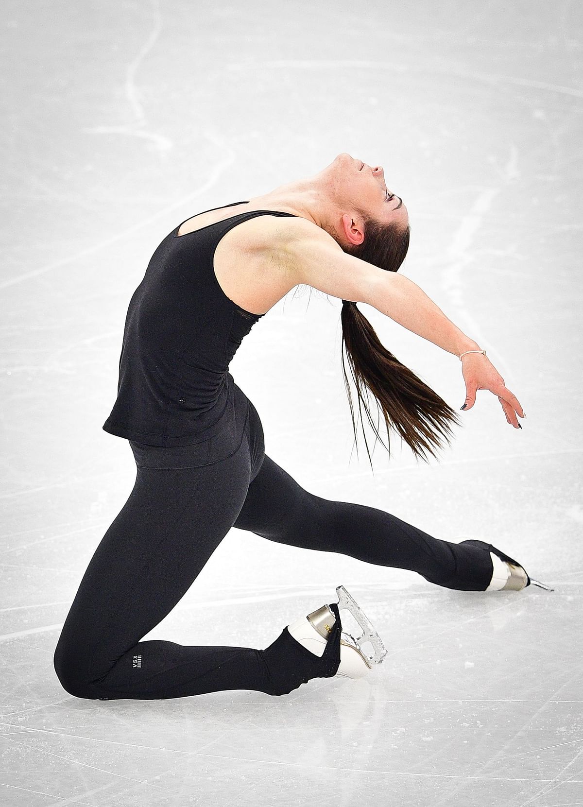 Canadian figure skater Kaetlyn Osmond practises at Gangneung Ice Arena ahead of the women figure skating competition of the Pyeongchang 2018 Winter Olympic Games on 8 February 2018. Photo:AFP