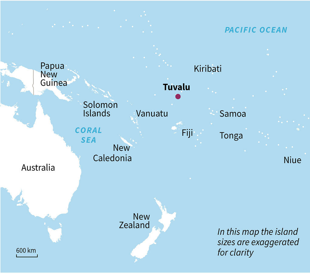 Map showing Tuvalu in the Pacific. AFP