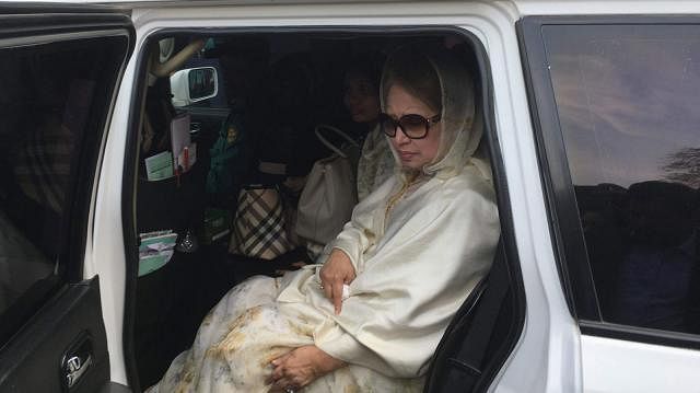 BNP chairperson Khaleda Zia on her way to jail. File Photo