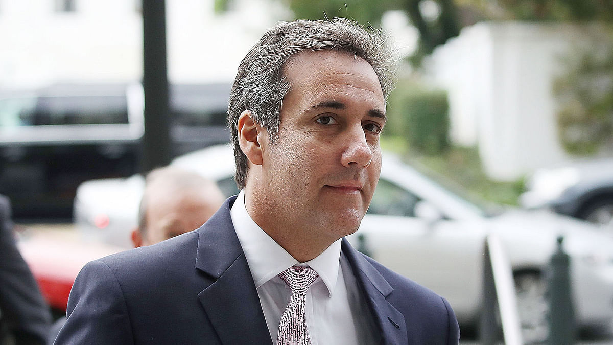 In this file photo taken on 19 September 2017 Michael Cohen, US president Donald Trump`s personal lawyer, arrives at the Hart Senate Office Building to be interviewed by the Senate Intelligence Committee in Washington, DC. AFP
