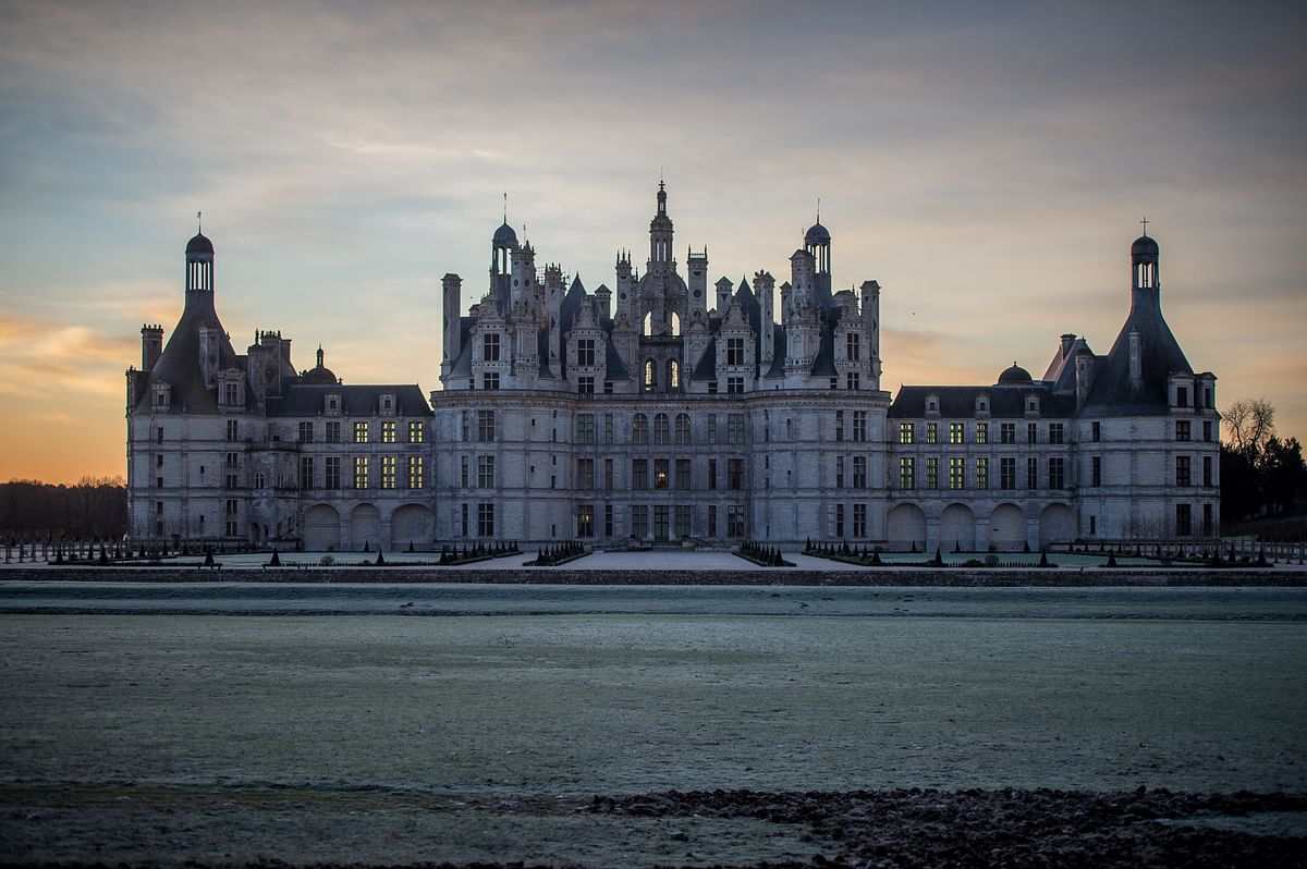 The French Renaissance Chateau de Chambord is pictured at sunrise on February 13, 2018 in Chambord, northwestern France. Photo: AFP