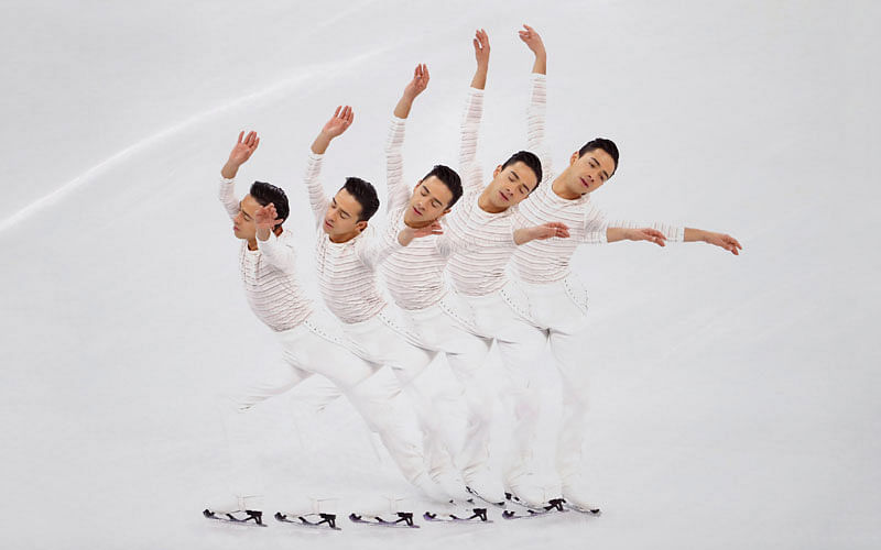 Felipe Montoya of Spain performs in Pyeongchang 2018 Winter Olympics` Men Single Skating short program competition in South Korea on 16February. Photo: Reuters