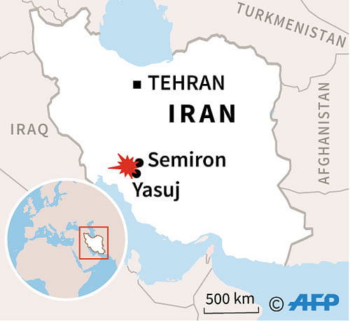 Map of Iran locating the Zagros mountains, where a passenger plane crashed on Sunday, killing all on board, officials said. AFP
