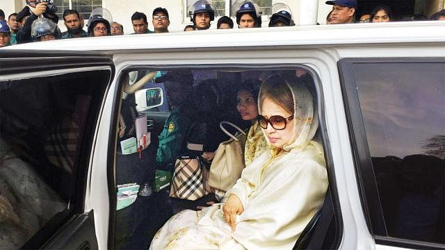BNP chairperson Khaleda Zia on way to court. File Photo: Prothom Alo
