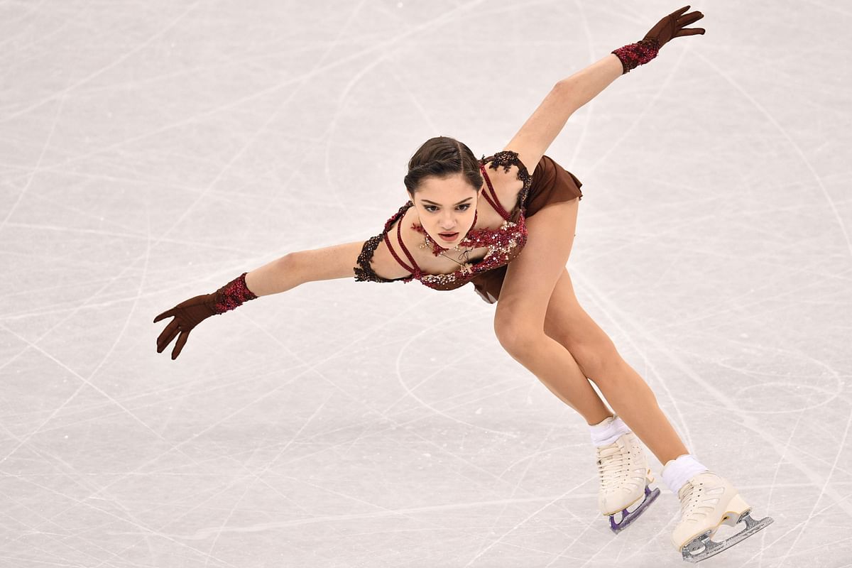 Russia`s Evgenia Medvedeva competes in the women`s single skating free skating during the Pyeongchang 2018 Winter Olympic Games in Gangneung on 23 February. Photo: AFP