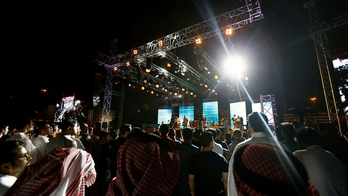 People attend the jazz festival in Riyadh, Saudi Arabia on 23 February 2018. REUTERS