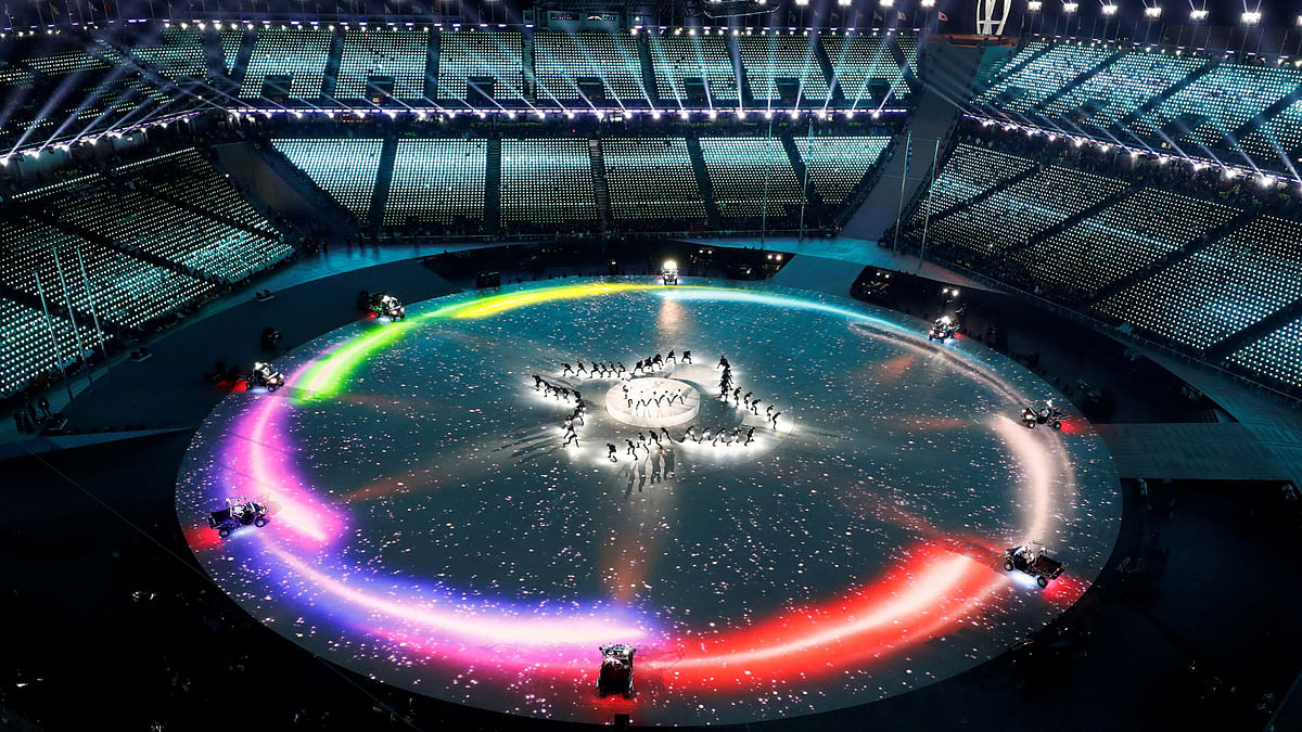 A general view during the closing ceremony of Pyeongchang 2018 Winter Olympics on 25 February. Photo: Reuters