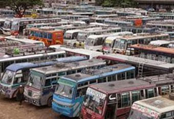 Dhaka's bus services with 11 northern districts halted
