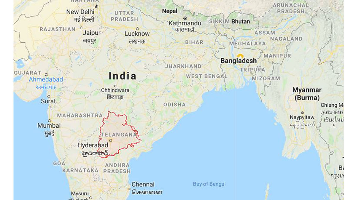 Map and location of Telangana, India