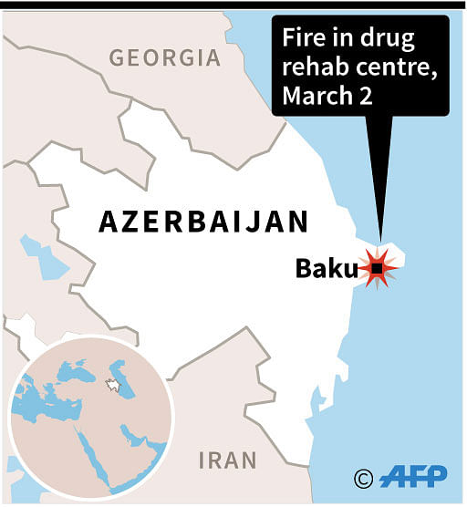 Map of Azerbaijan locating Baku. AFP