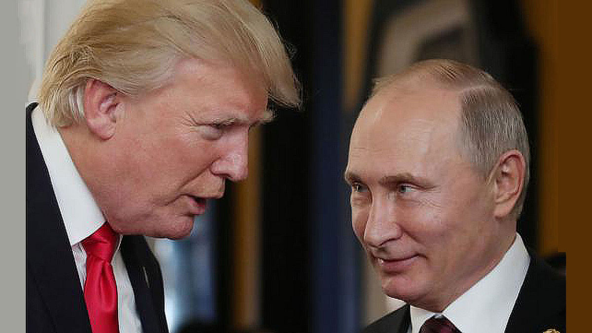 US president Donald Trump (L) and Russia`s president Vladimir Putin. Photo: AFP