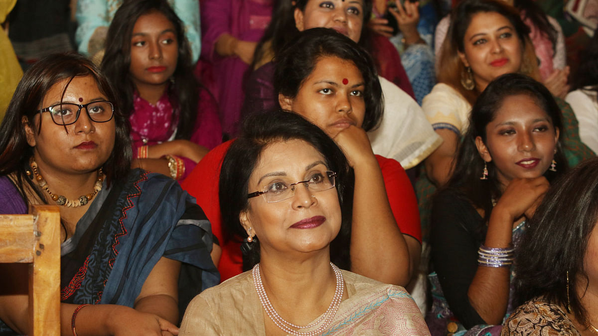 Famous Rabindra Sangeet singer Rezwana Choudhury Bannya enjoyed the show sitting among the audience. Photo: Ashraful Alam