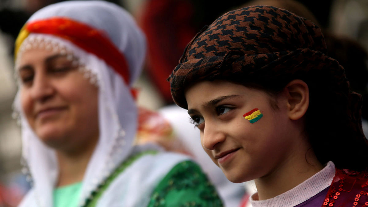 Participants are seen during a rally on the International Women’s Day in Diyarbakir, Turkey on 8 March. Photo: Reuters