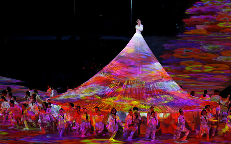 Pyeongchang, South Korea 18 March 2018 artists perform during the ceremony. Reuters