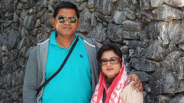 The late pilot Abid Sultan and his wife Afsana Khanam. File photo