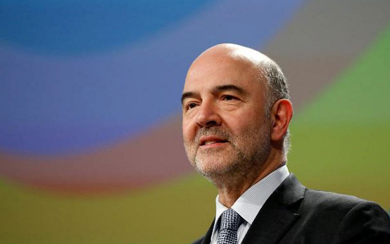 EU economic affairs commissioner Pierre Moscovici holds a news conference at EU Commission`s headquarters in Brussels, Belgium on 21 March 2018. Reuters