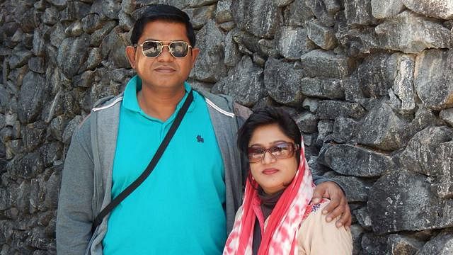 The late pilot Abid Sultan and his wife Afsana Khanam. File photo