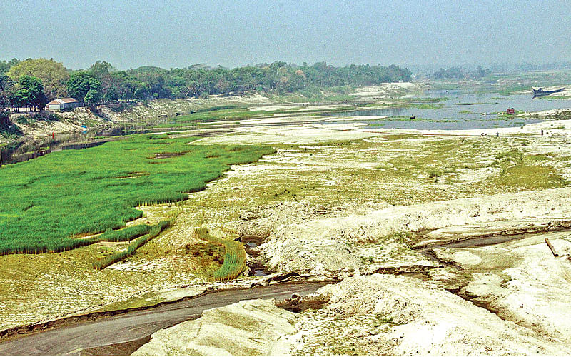 Part of Kaliganga river is photographed in Ghior upazila area of Manikganj district. Photo: Abdul Momin