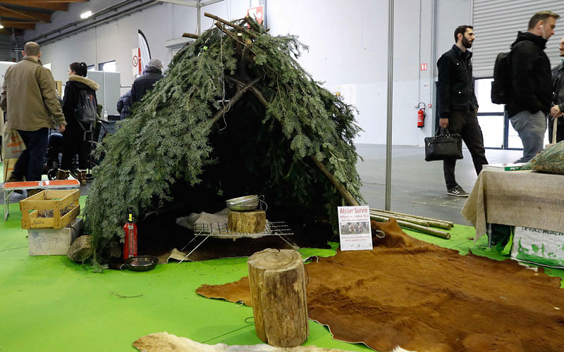 People visit the Survival Expo on 23 March. Photo: AFP