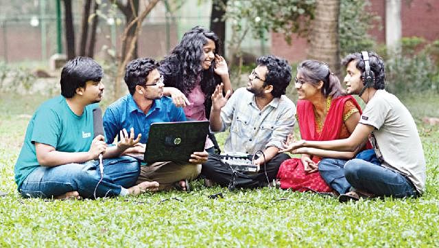 Some students on BUET campus. BUET students have many opportunities in various scholarship programmes. Photo: Tanvir Tomal