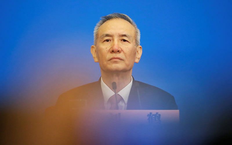 Chinese vice premier Liu He attends the news conference following the closing session of the National People`s Congress (NPC), at the Great Hall of the People in Beijing, China on 20 March 2018. Reuters